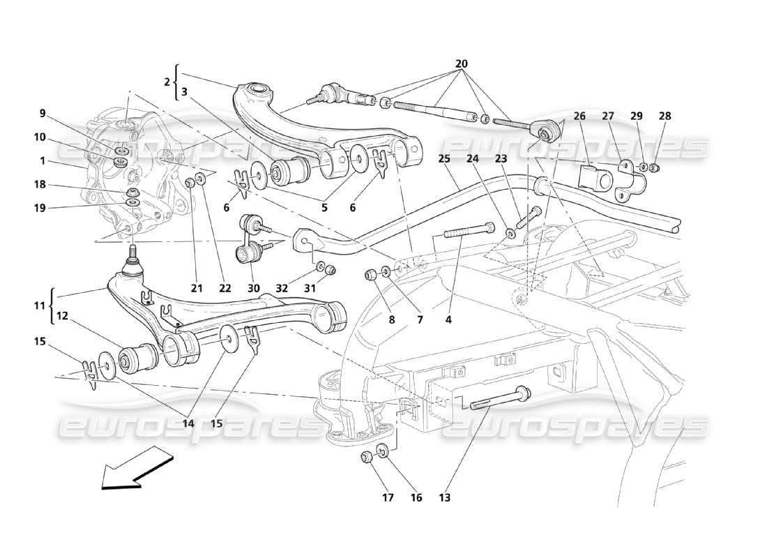 a part diagram from the maserati qtp. (2003) 4.2 parts catalogue