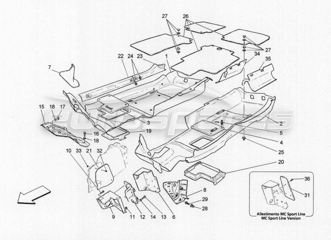 a part diagram from the maserati granturismo special edition parts catalogue