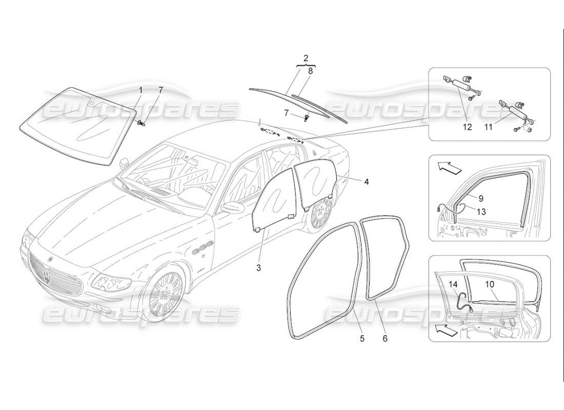 a part diagram from the maserati qtp. (2008) 4.2 auto parts catalogue
