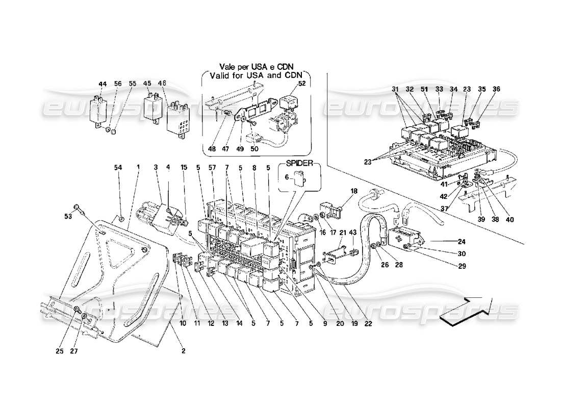 a part diagram from the ferrari 348 parts catalogue