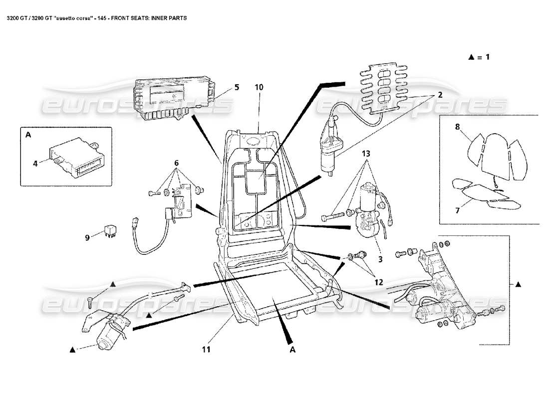 a part diagram from the maserati 3200 parts catalogue