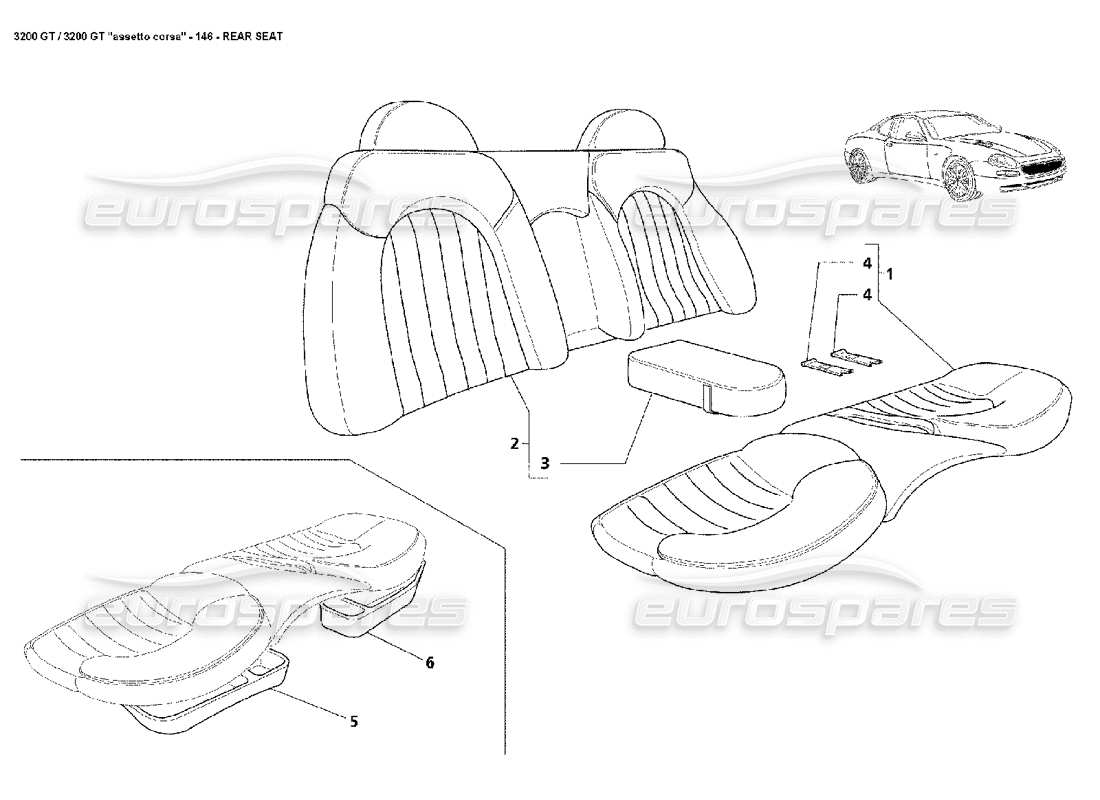 a part diagram from the maserati 3200 parts catalogue