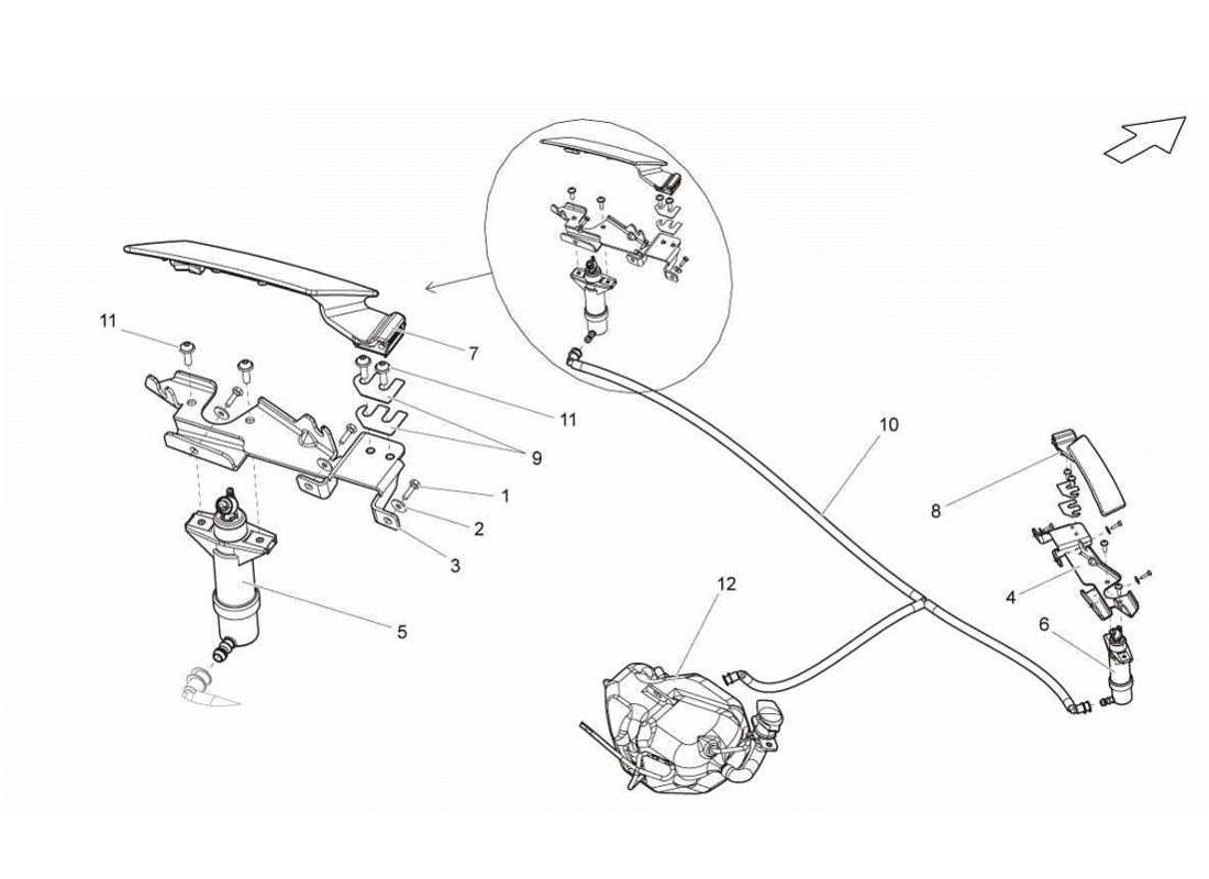 a part diagram from the Lamborghini Gallardo LP560-4s update parts catalogue
