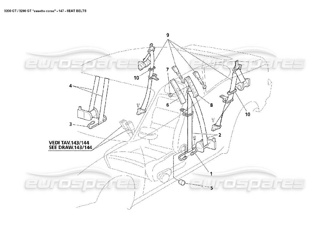 a part diagram from the Maserati 3200 GT/GTA/Assetto Corsa parts catalogue