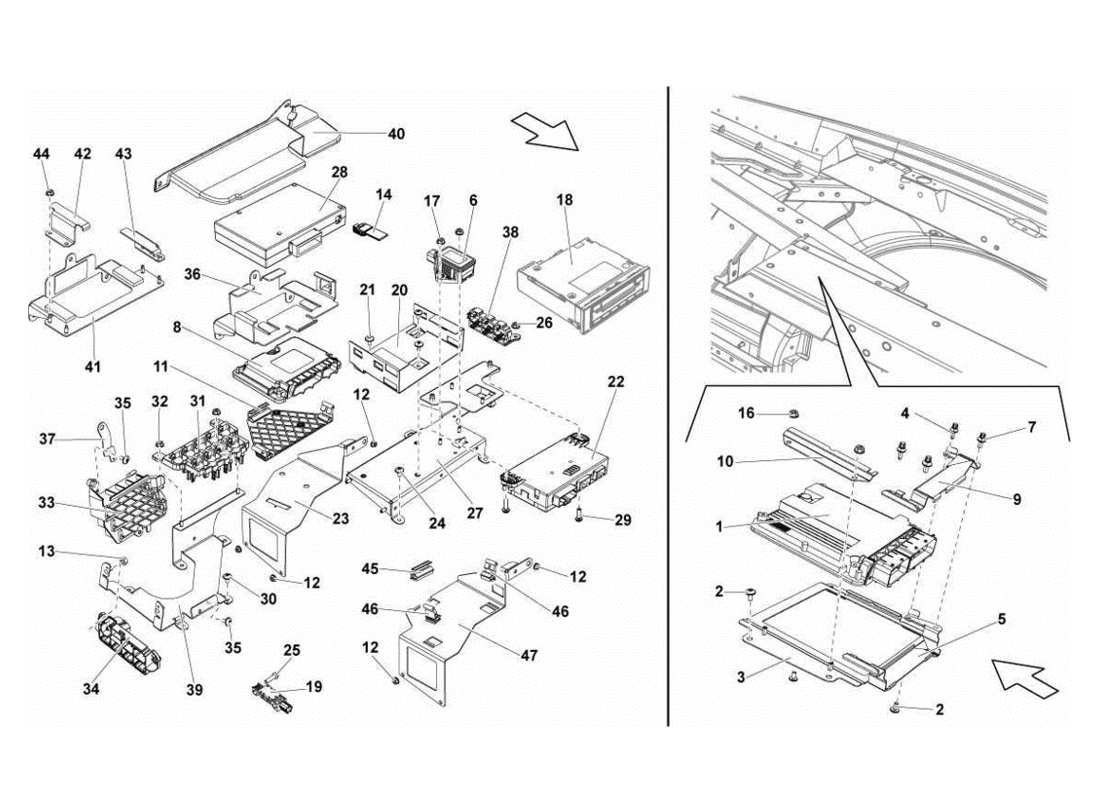 a part diagram from the lamborghini gallardo lp570-4s perform parts catalogue