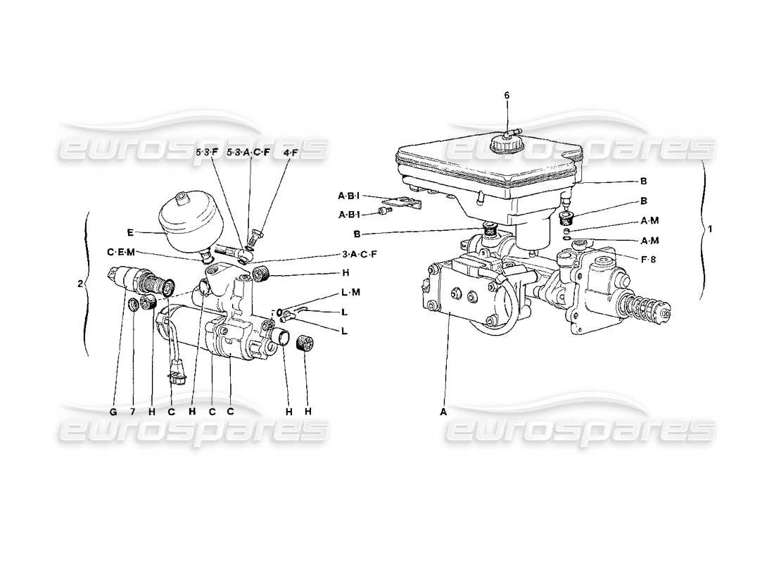 a part diagram from the ferrari 208 turbo (1989) parts catalogue