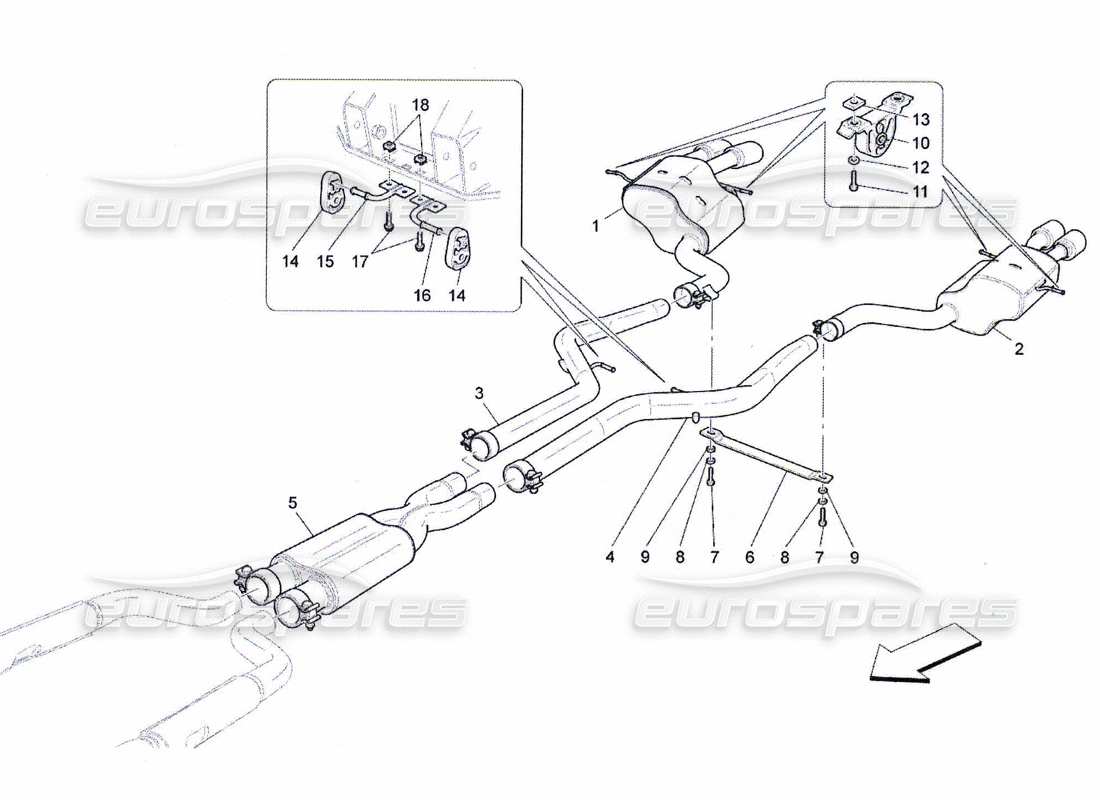 a part diagram from the maserati quattroporte m139 (2005-2013) parts catalogue