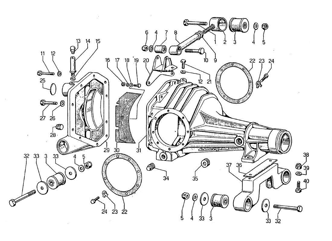 a part diagram from the lamborghini jarama parts catalogue