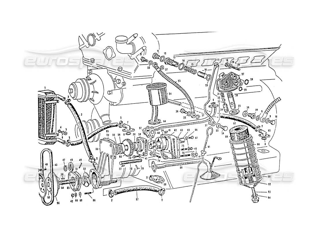 VIEW PARTS DIAGRAMS FROM THE MASERATI 3500 PARTS CATALOGUE a part diagram from the maserati 3500 parts catalogue