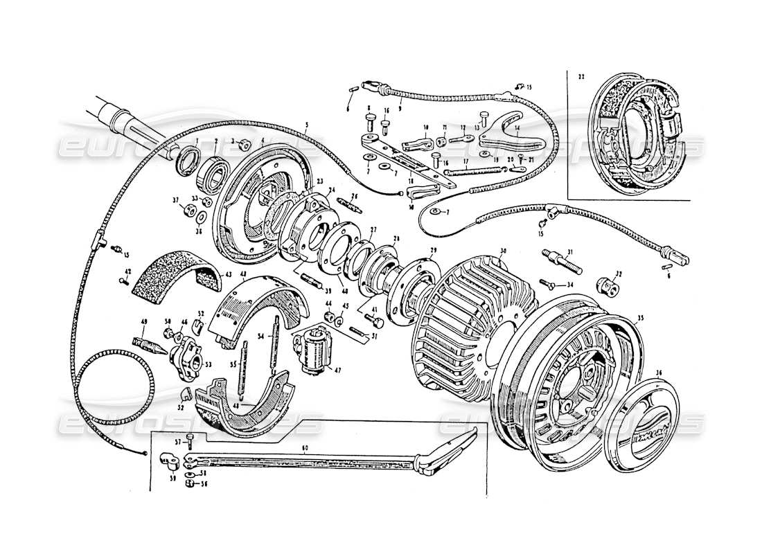 VIEW PARTS DIAGRAMS FROM THE MASERATI 3500 GT PARTS CATALOGUE a part diagram from the maserati 3500 gt parts catalogue