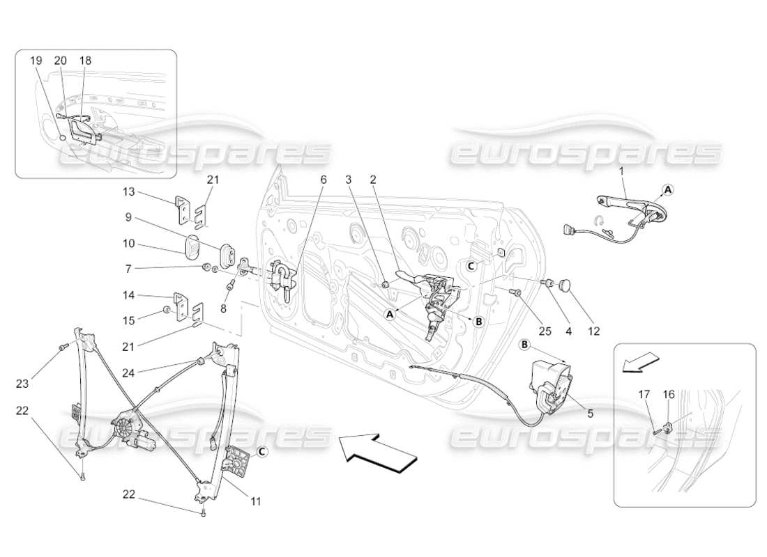 a part diagram from the maserati grancabrio parts catalogue