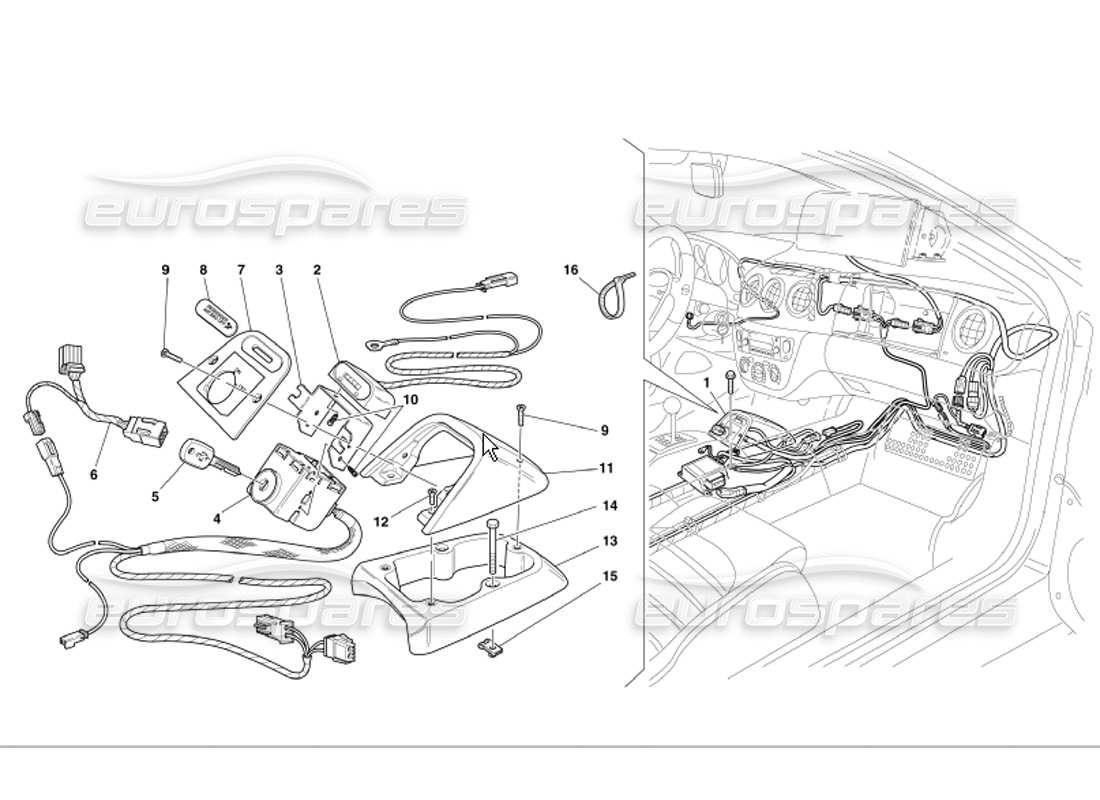 a part diagram from the ferrari 360 modena parts catalogue