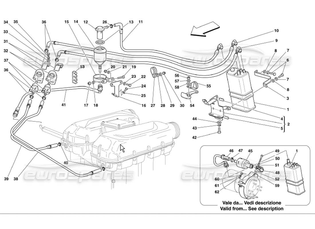 a part diagram from the ferrari 360 parts catalogue