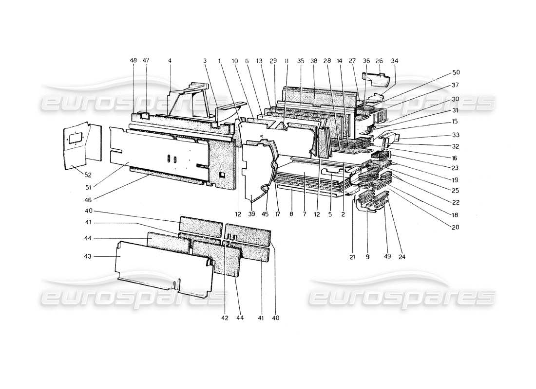 a part diagram from the Ferrari 308 GT4 Dino (1979) parts catalogue
