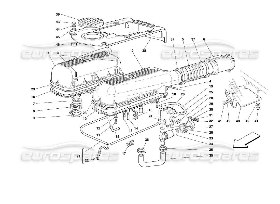 a part diagram from the ferrari 355 parts catalogue