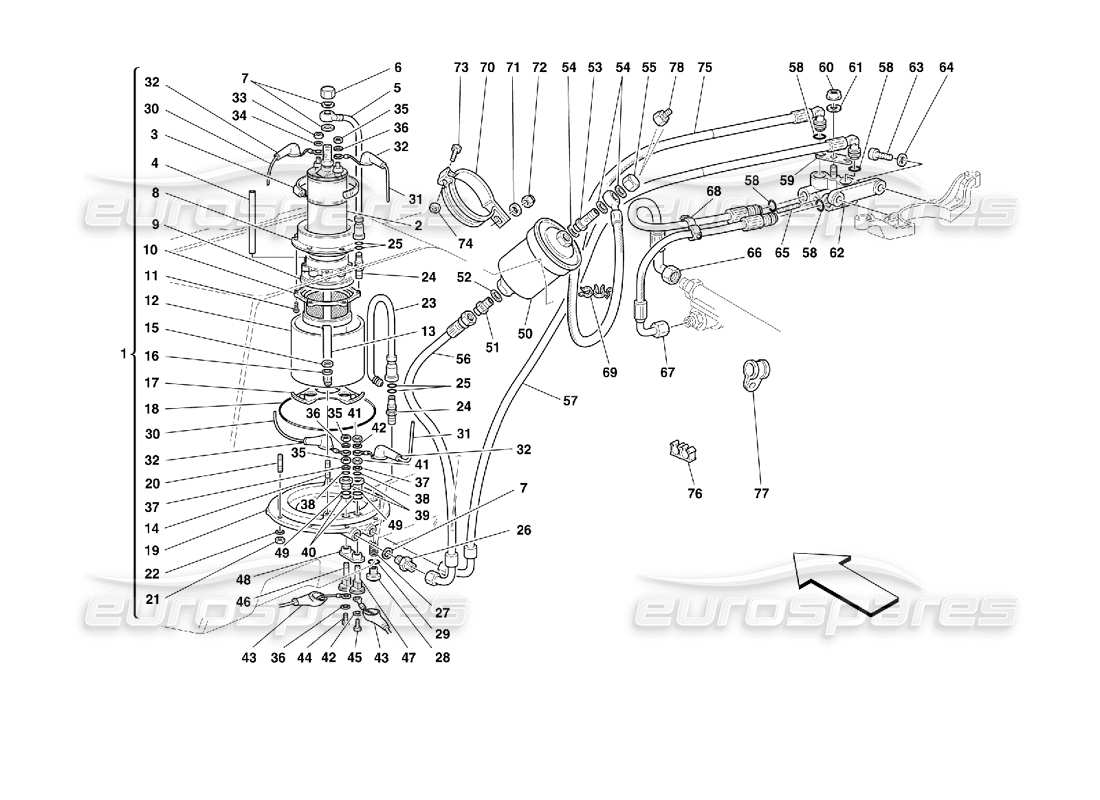 a part diagram from the ferrari 355 parts catalogue