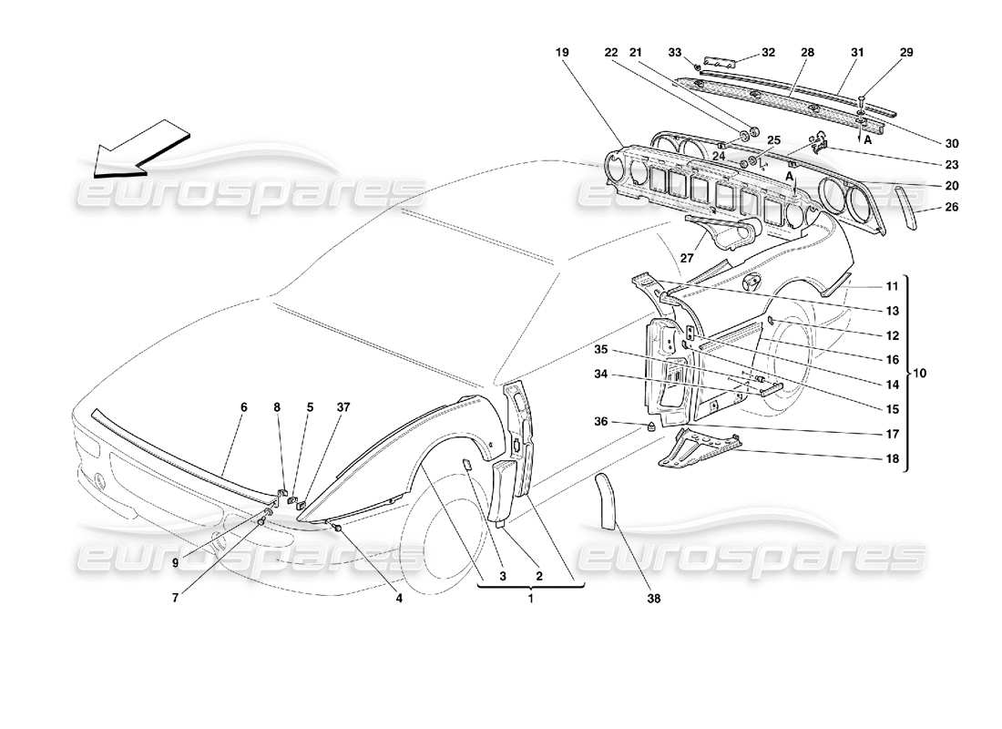 a part diagram from the ferrari 355 parts catalogue