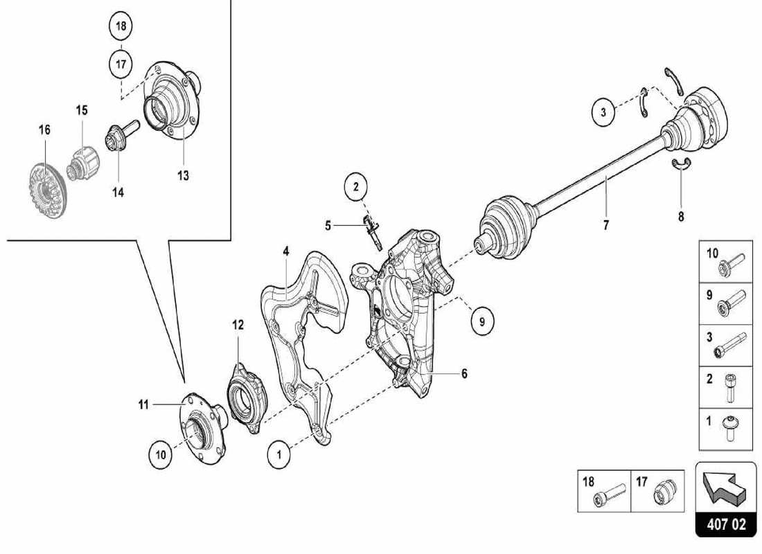 a part diagram from the lamborghini centenario parts catalogue