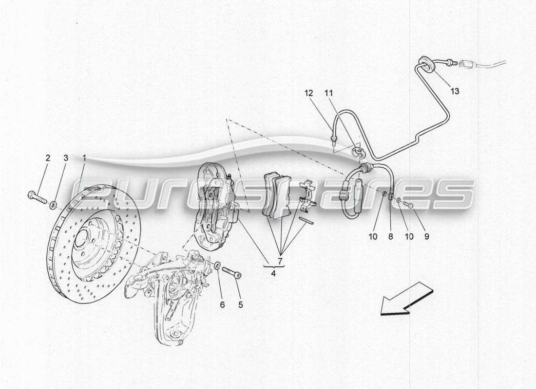 a part diagram from the maserati grancabrio parts catalogue
