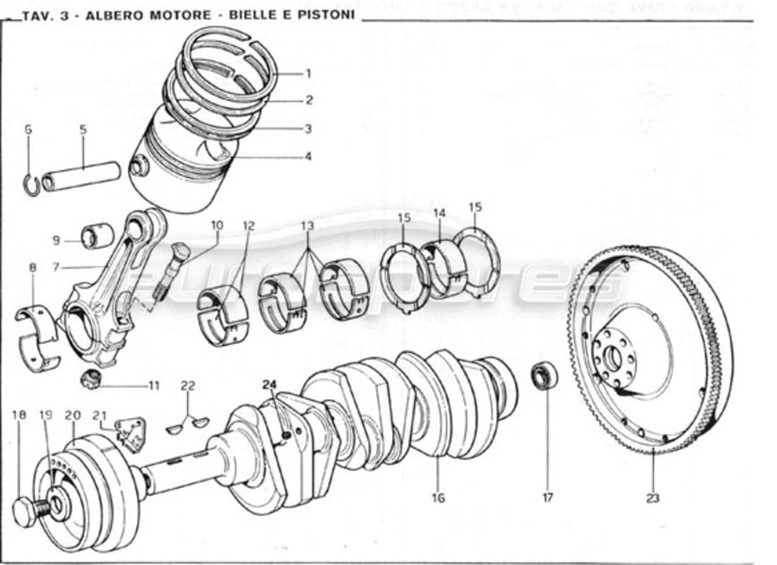 a part diagram from the ferrari 246 gt series 1 parts catalogue
