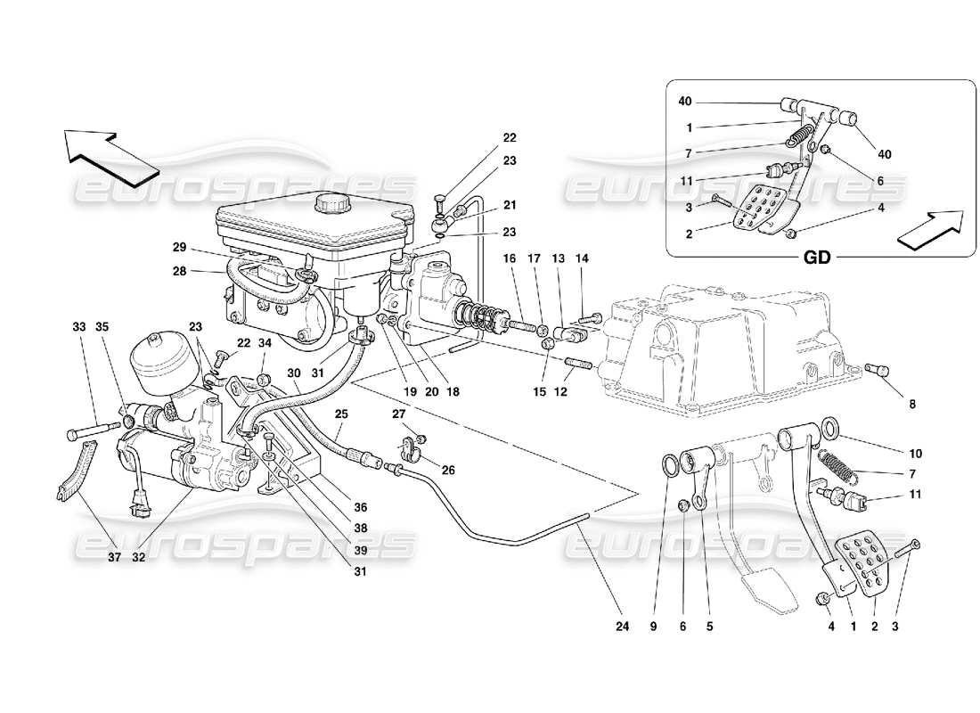 a part diagram from the ferrari 355 (5.2 motronic) parts catalogue