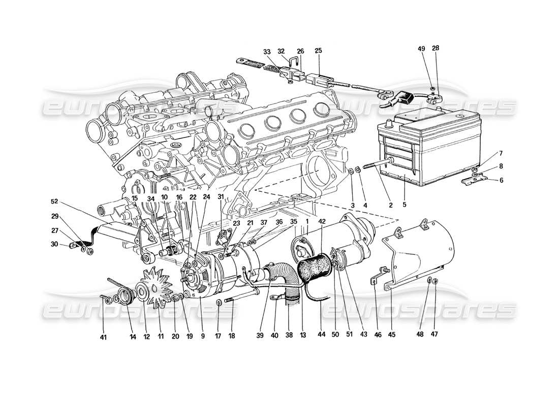 a part diagram from the ferrari 328 parts catalogue
