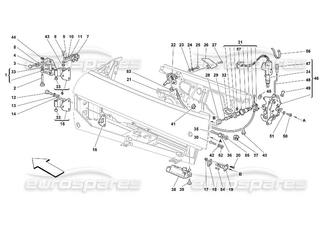 VIEW PARTS DIAGRAMS FROM THE FERRARI 355 PARTS CATALOGUE a part diagram from the ferrari 355 parts catalogue
