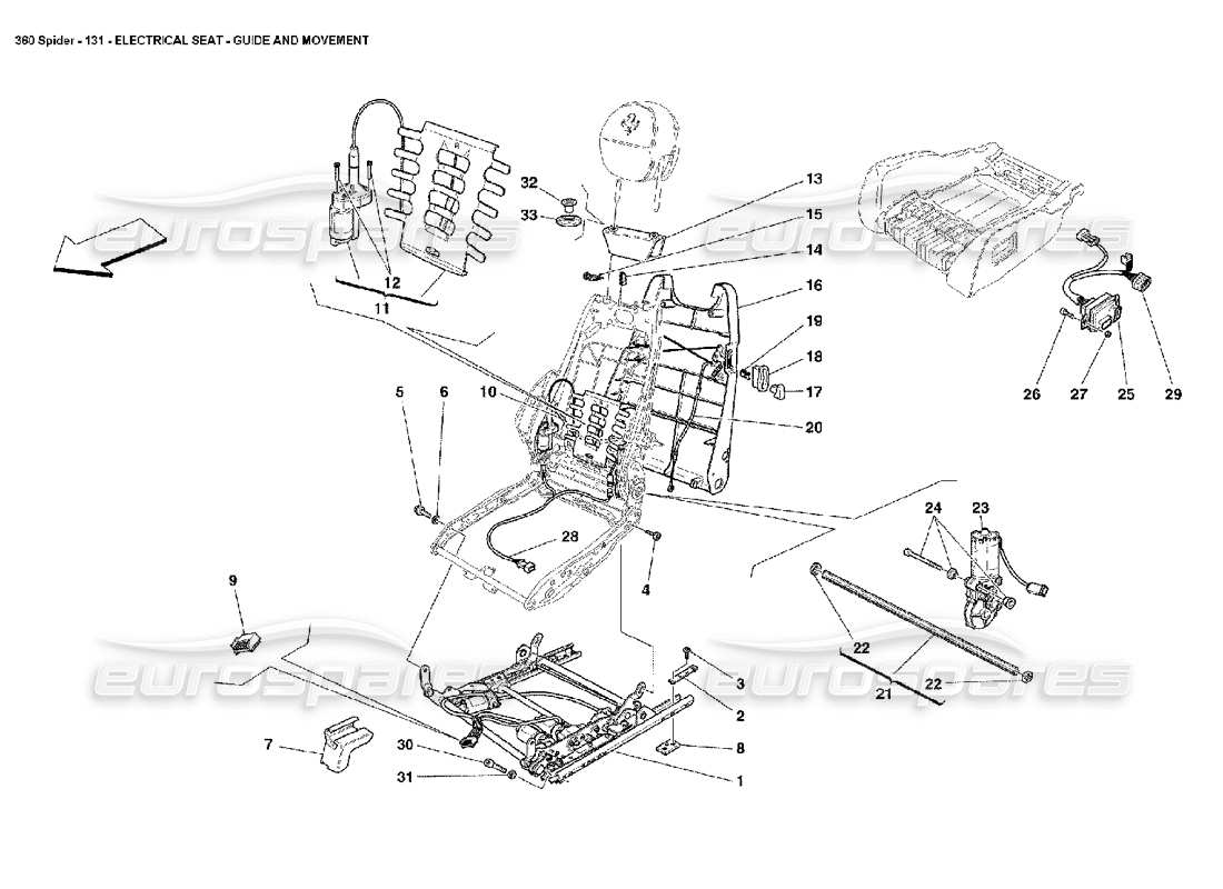 a part diagram from the Ferrari 360 Spider parts catalogue