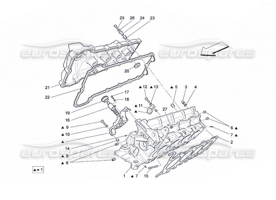 a part diagram from the maserati quattroporte m139 (2005-2013) parts catalogue