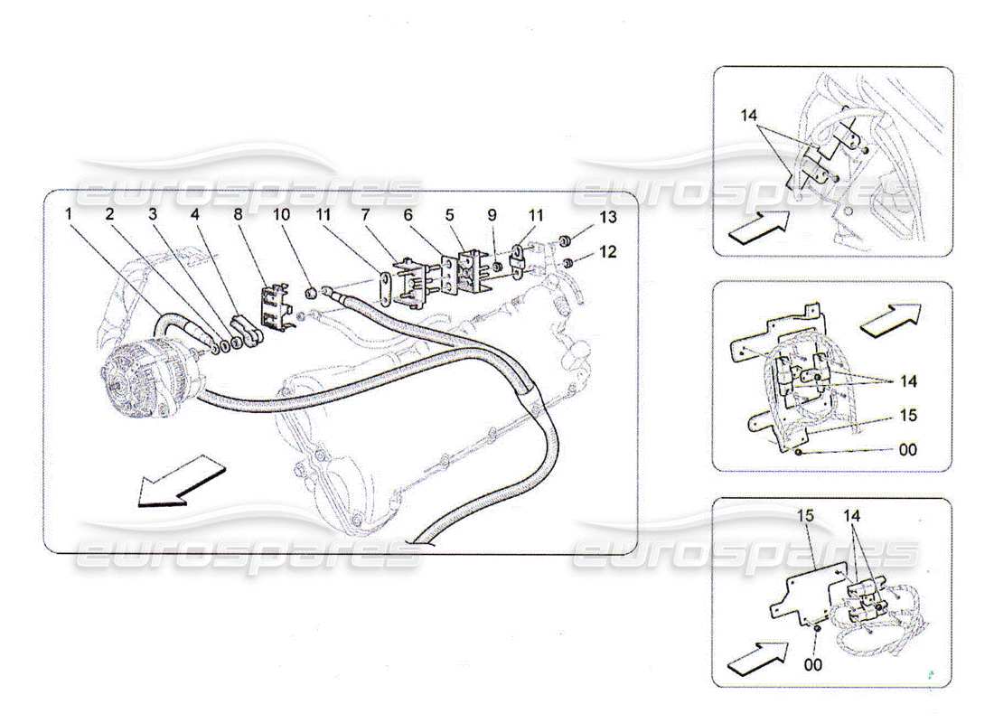 a part diagram from the maserati qtp. (2010) 4.2 parts catalogue