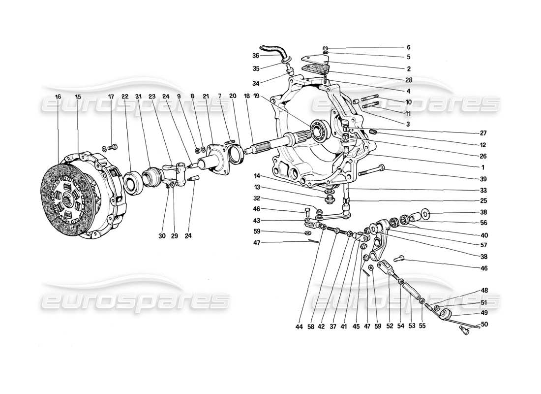 VIEW PARTS DIAGRAMS FROM THE FERRARI 308 PARTS CATALOGUE a part diagram from the ferrari 308 parts catalogue