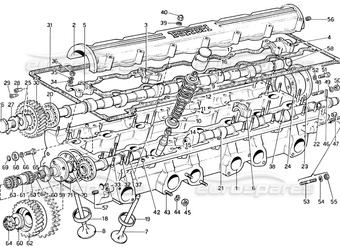 a part diagram from the ferrari 330 and 365 parts catalogue