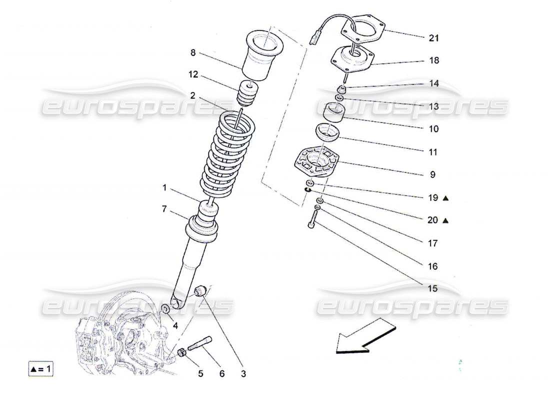 a part diagram from the maserati quattroporte m139 (2005-2013) parts catalogue