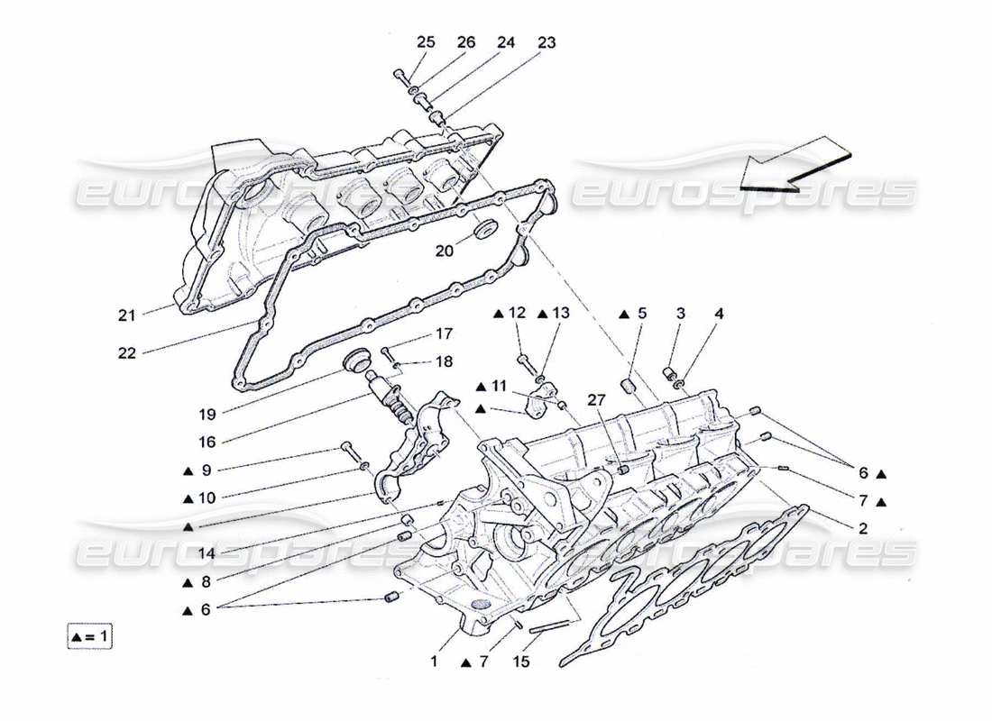 a part diagram from the maserati qtp. (2010) 4.7 parts catalogue