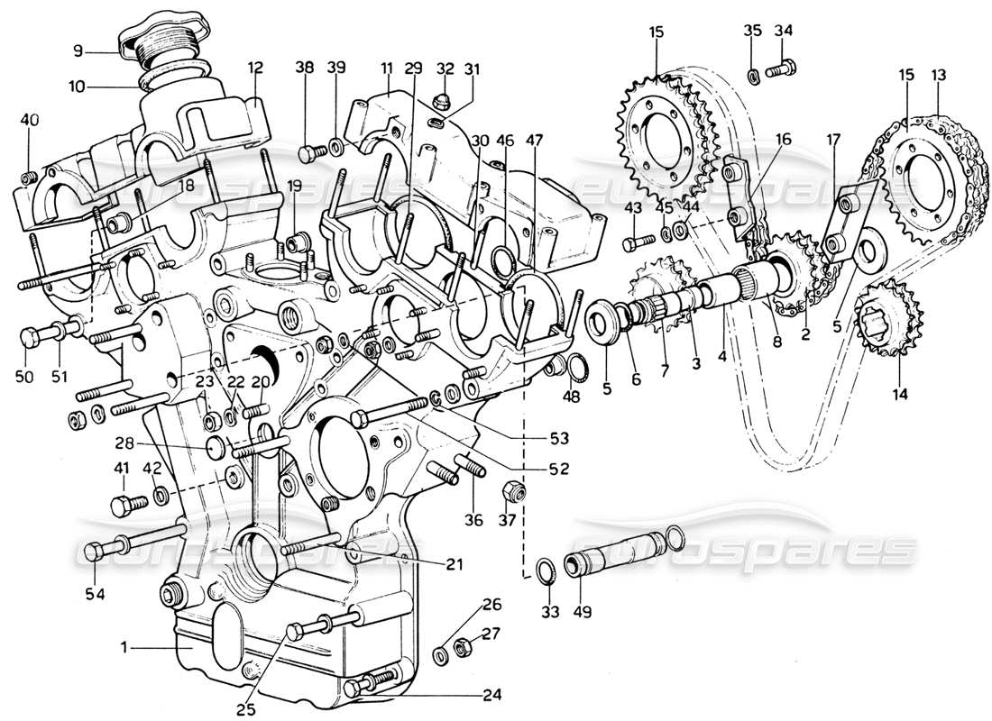 a part diagram from the ferrari 330 and 365 parts catalogue