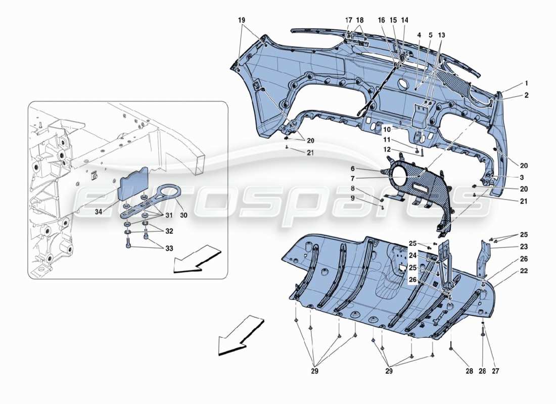 a part diagram from the ferrari 488 parts catalogue