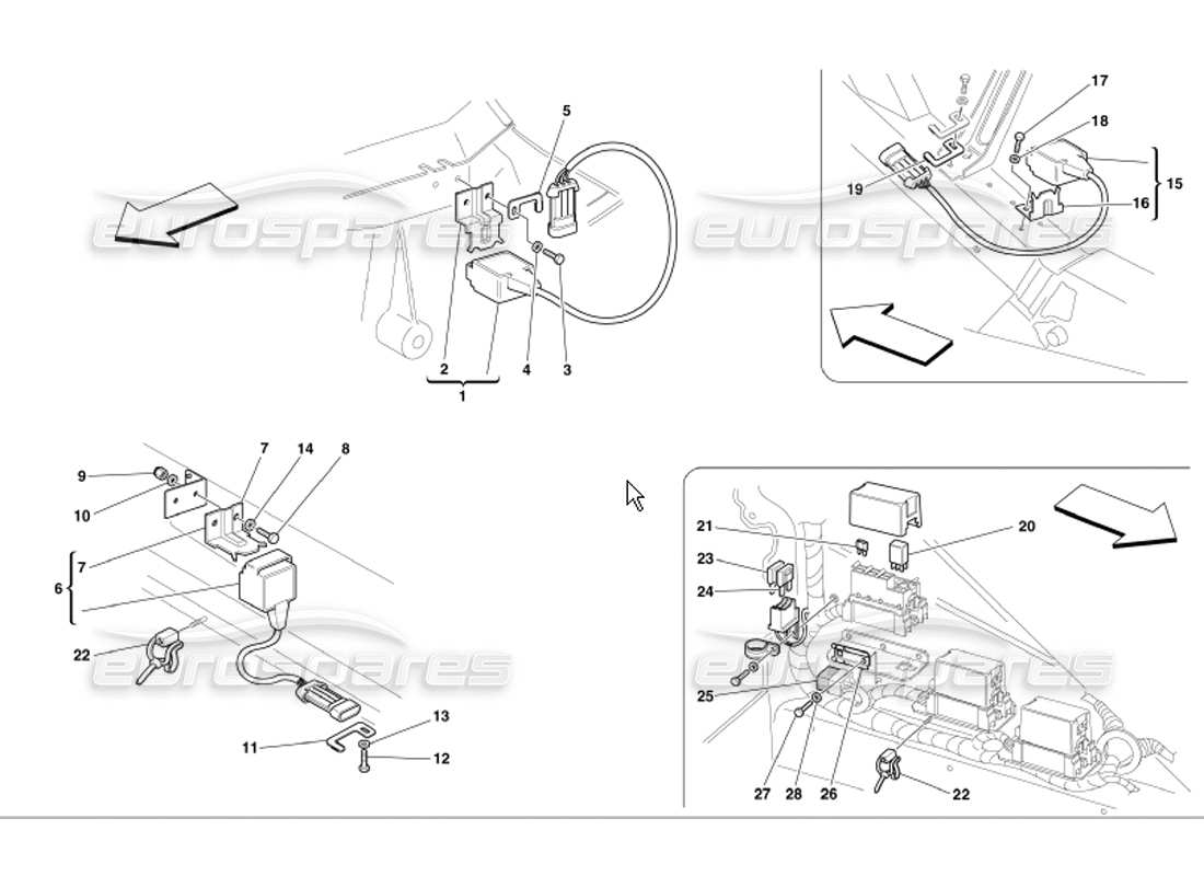 a part diagram from the ferrari 360 modena parts catalogue