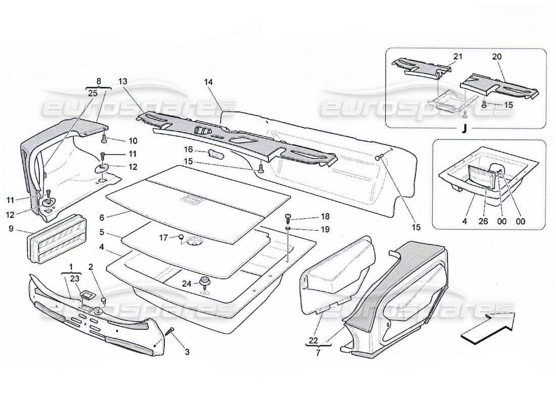 a part diagram from the maserati quattroporte m139 (2005-2013) parts catalogue