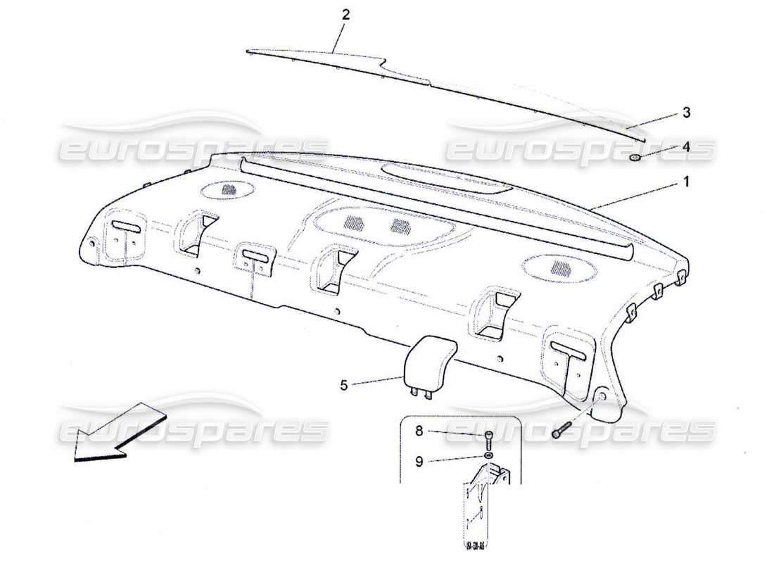 a part diagram from the maserati quattroporte m139 (2005-2013) parts catalogue
