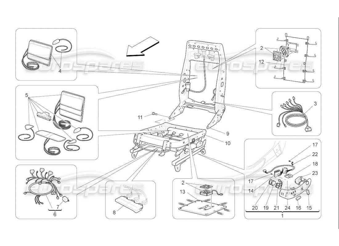 a part diagram from the maserati qtp. (2009) 4.2 auto parts catalogue
