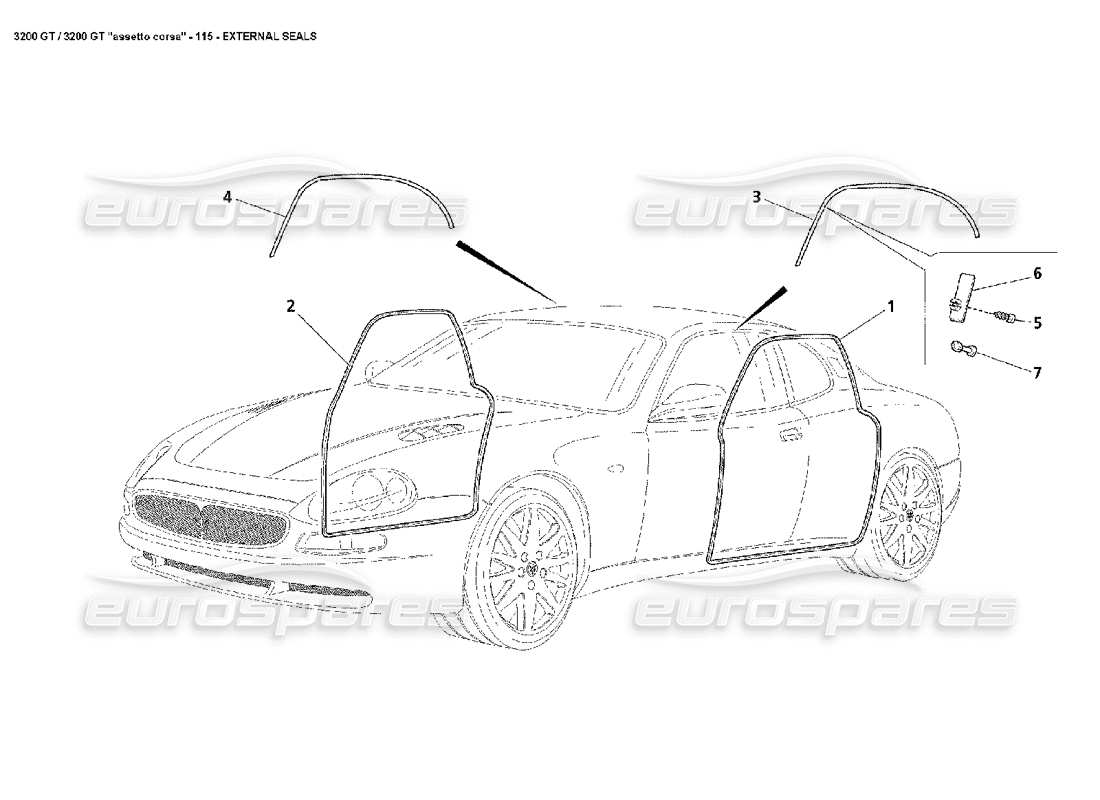 a part diagram from the maserati 3200 gt/gta/assetto corsa parts catalogue