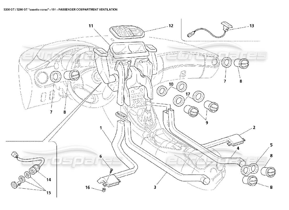 a part diagram from the maserati 3200 parts catalogue