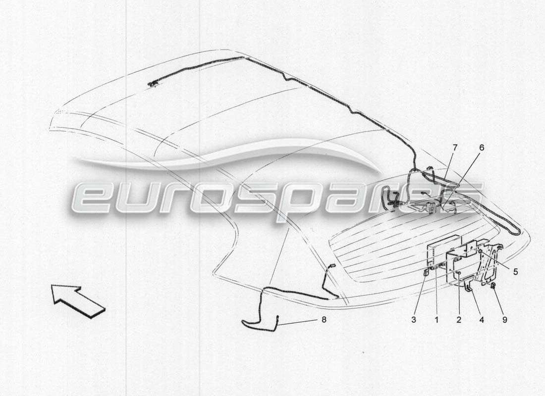 a part diagram from the maserati grancabrio parts catalogue