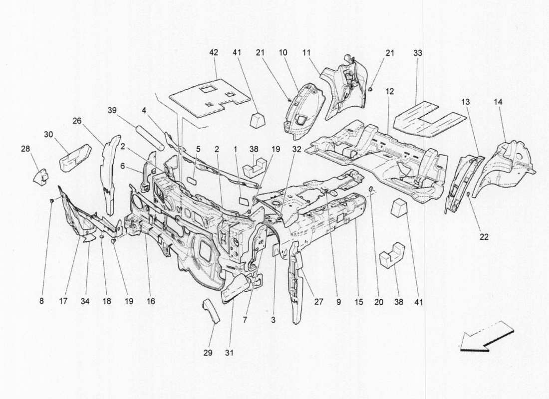 a part diagram from the maserati qtp. v6 3.0 bt 410bhp 2015 parts catalogue