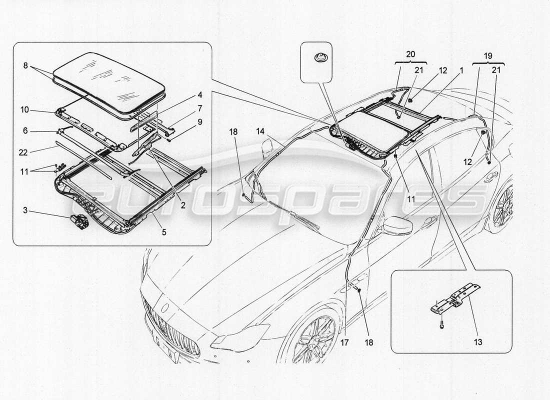 a part diagram from the maserati qtp. v8 3.8 530bhp auto 2015 parts catalogue