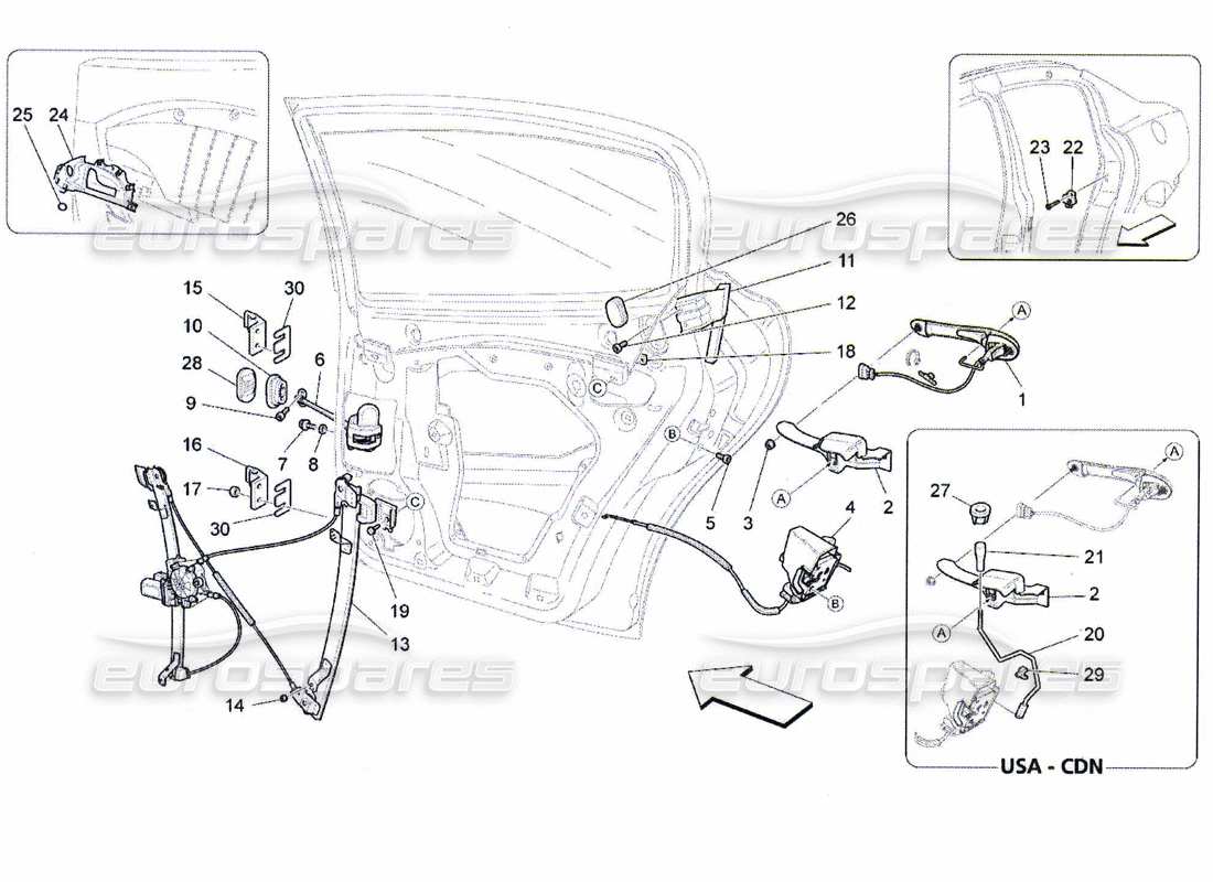 a part diagram from the maserati quattroporte m139 (2005-2013) parts catalogue