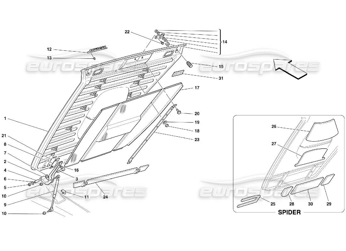 a part diagram from the ferrari 355 parts catalogue