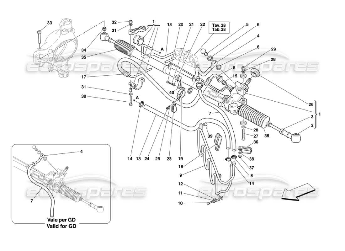 a part diagram from the Ferrari 360 Challenge Stradale parts catalogue