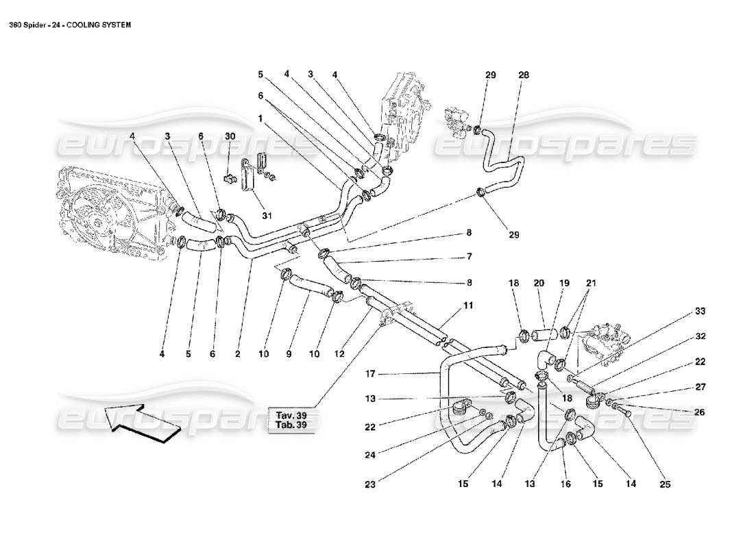 a part diagram from the Ferrari 360 Spider parts catalogue