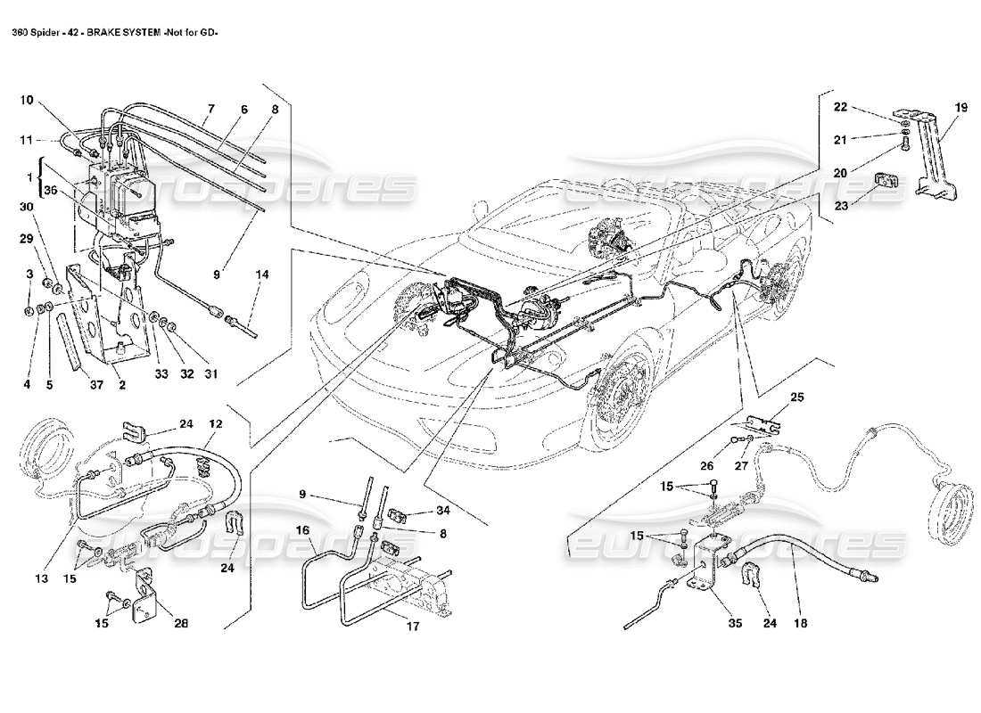 a part diagram from the Ferrari 360 Spider parts catalogue